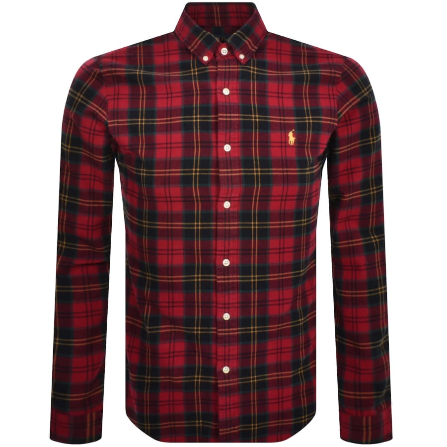 Red ralph lauren long sleeve sales